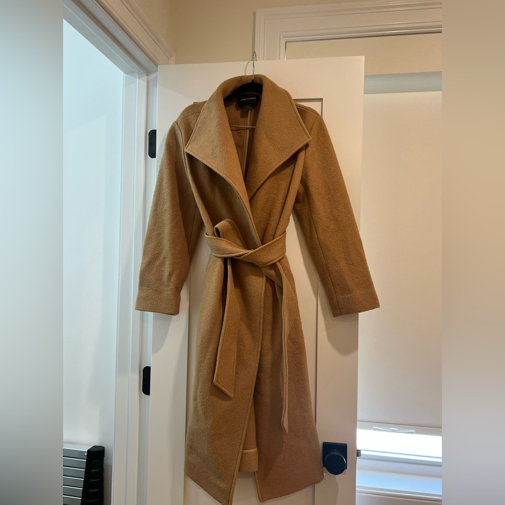 Women's Tan Belted Club Monaco Coat